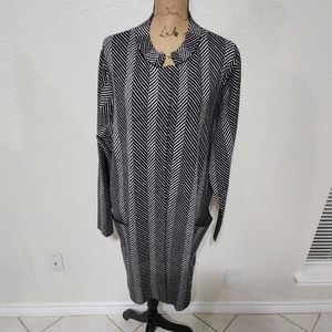 TAHARI Chevron striped‎ heavy weight cardigan long coatigan plus size 3X NEW!!!